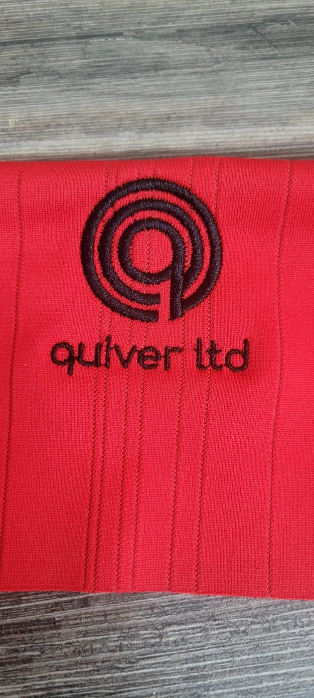 Quiver Ltd corporate logo embroidered by JJ Embroidery Services