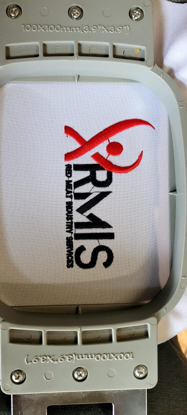RMIS corporate logo embroidered by JJ Embroidery Services