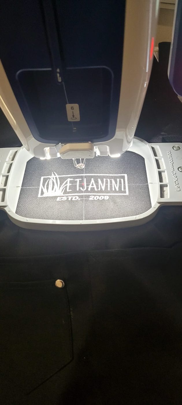 Wetjanini logo embroidered on a jacket by JJ Embroidery Services